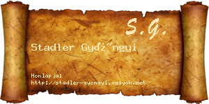 Stadler Gyöngyi névjegykártya